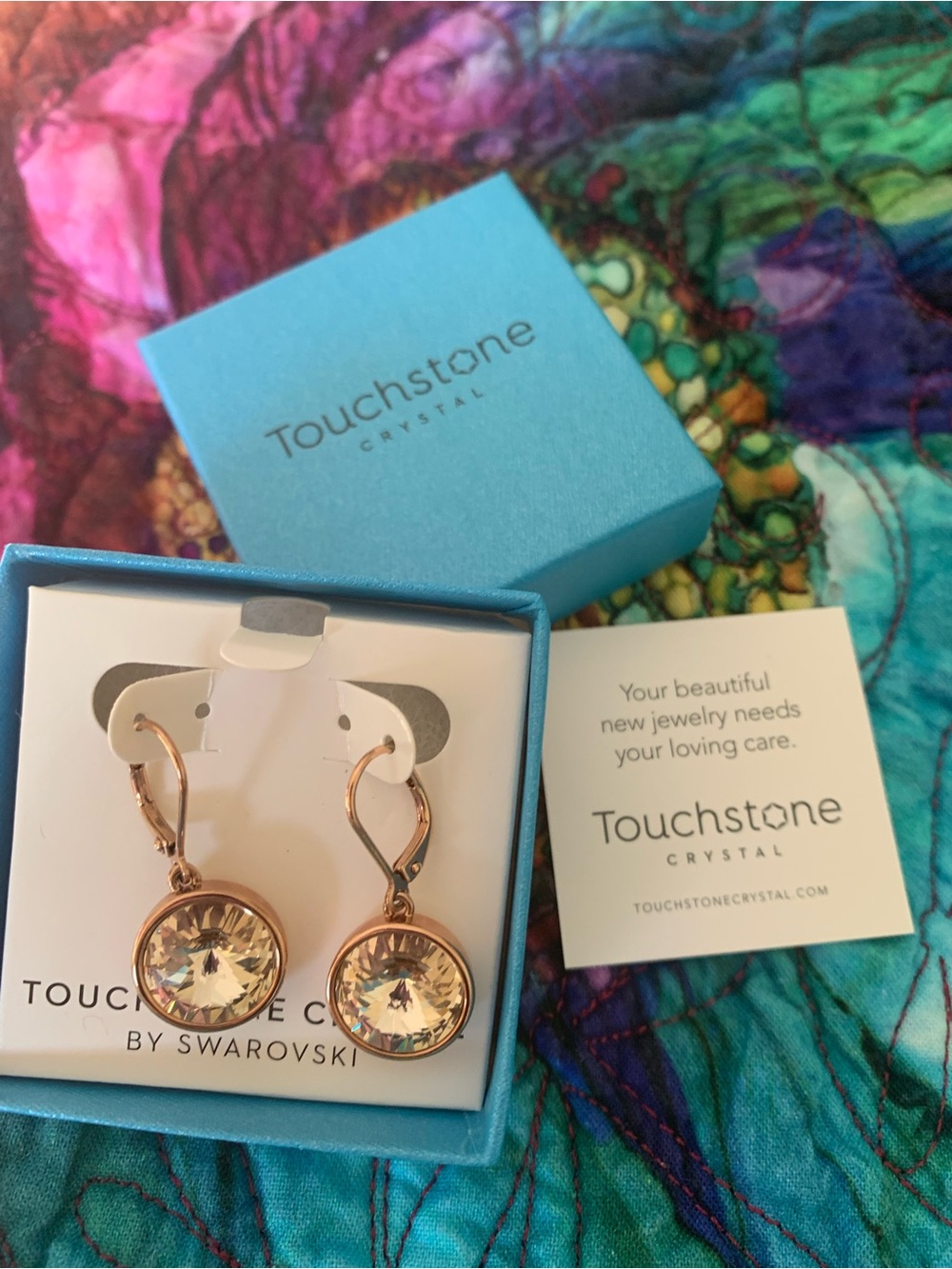 Swarovski Rose Gold Crystal Drop Lulu Earrings Blush